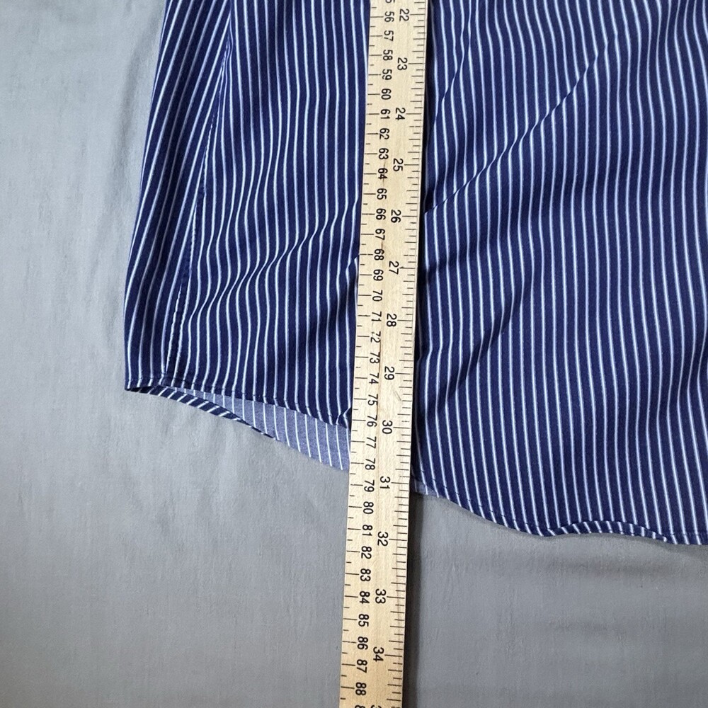 Paul Fredrick Dress Shirt Mens 16.5-37  White Blue Cotton Casual Fast Shipping - Picture 8 of 10